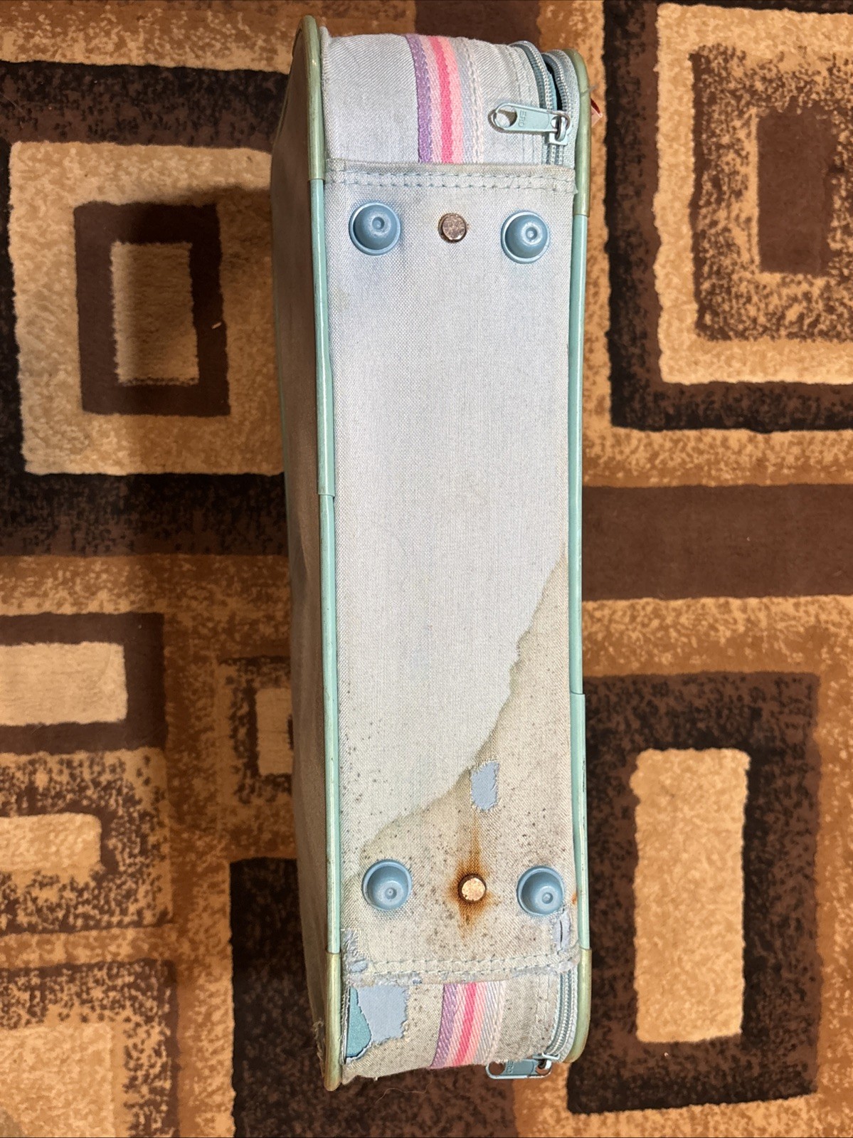 Vintage 1986 Care Bears Suitcase Luggage Light Blue Setting Sail for Grandmas