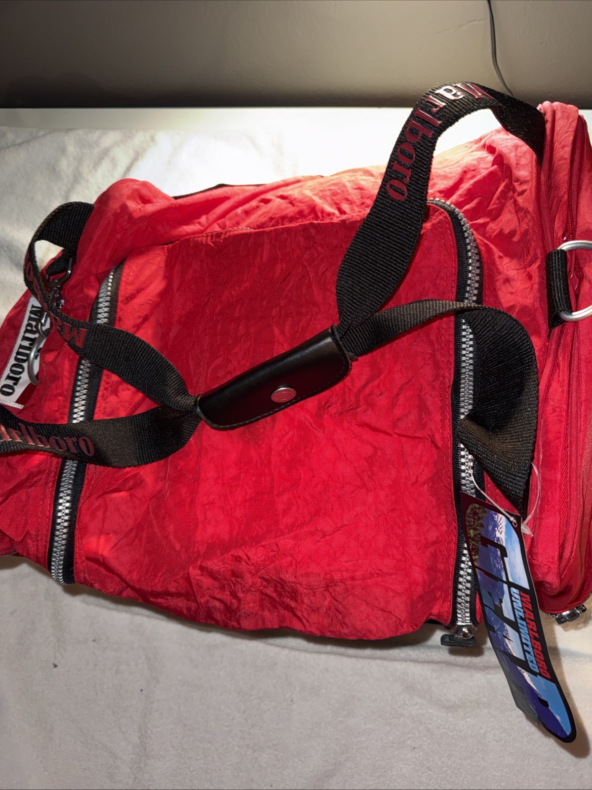 Vintage 90s Rare Marlboro Adventure Team Duffle Bag Large Size 22x14x11