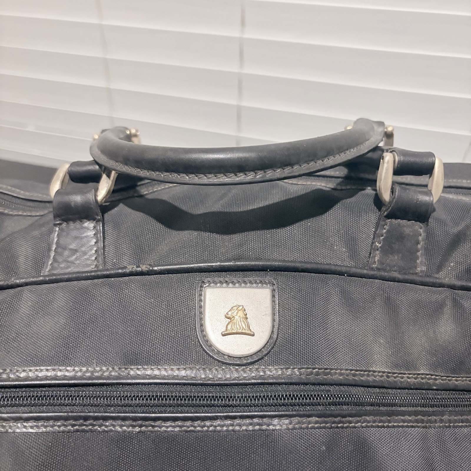 Vintage Mark Cross Canvas Leather Weekender Duffel Carry On Travel Bag