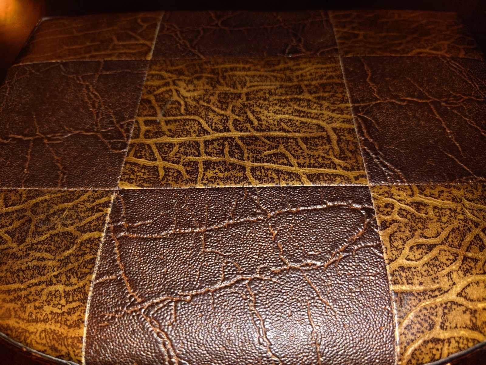 Vintage Leather Vanity Travel Case Patchwork Style lot Of 2