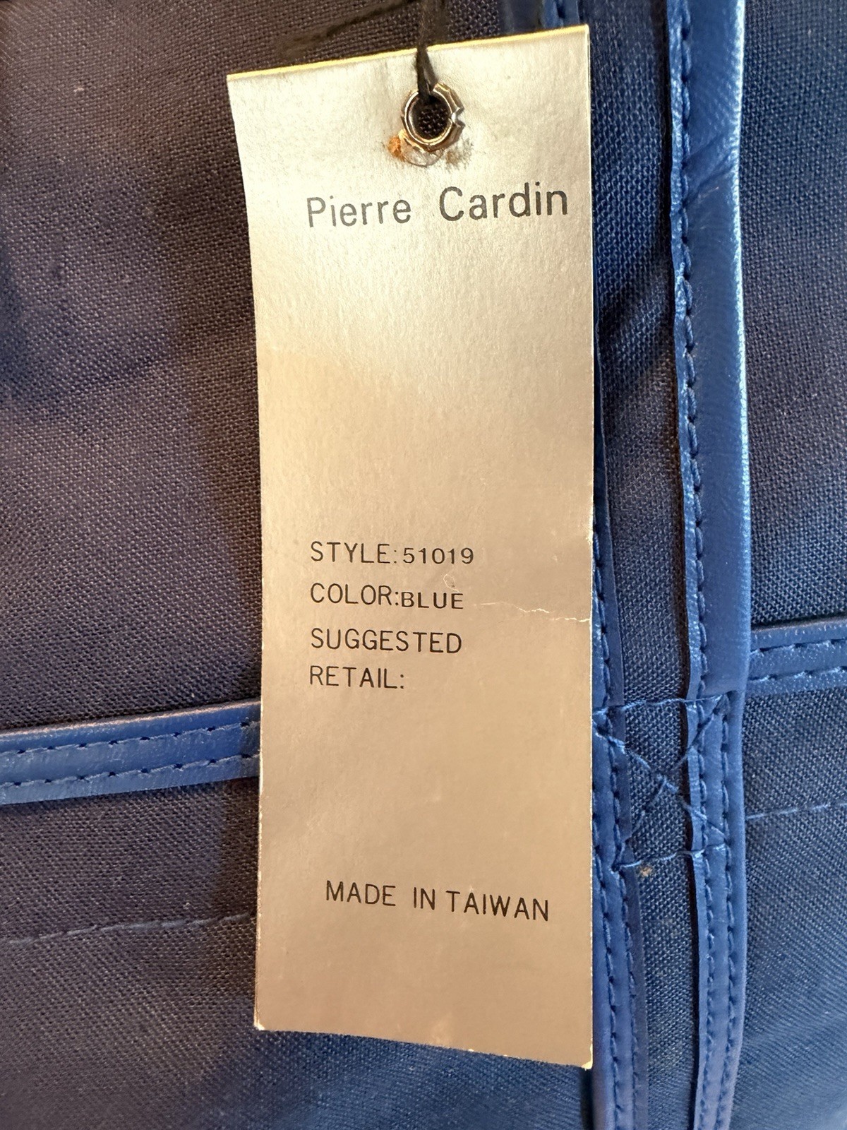 Vintage 1970s RARE NWT Pierre Cardin Extra Large Blue Nylon Luggage Suitcase Bag