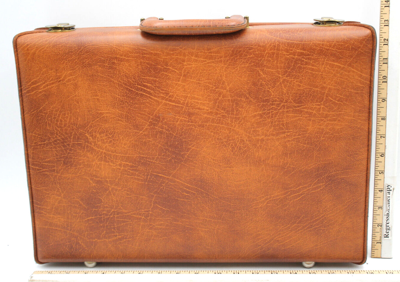Beautiful Soft Hard Shell Buckskin Butterscotch No Key Snap Lock Briefcase Heavy