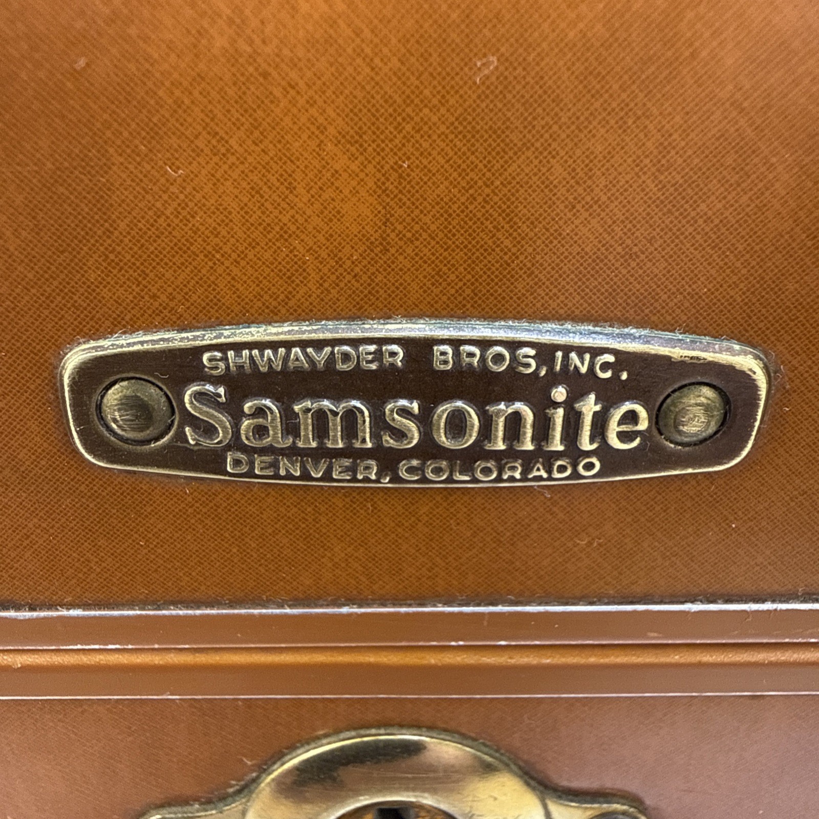 Vintage Samsonite Shwayder Bros Leather Luggage Train Case Brown No Key