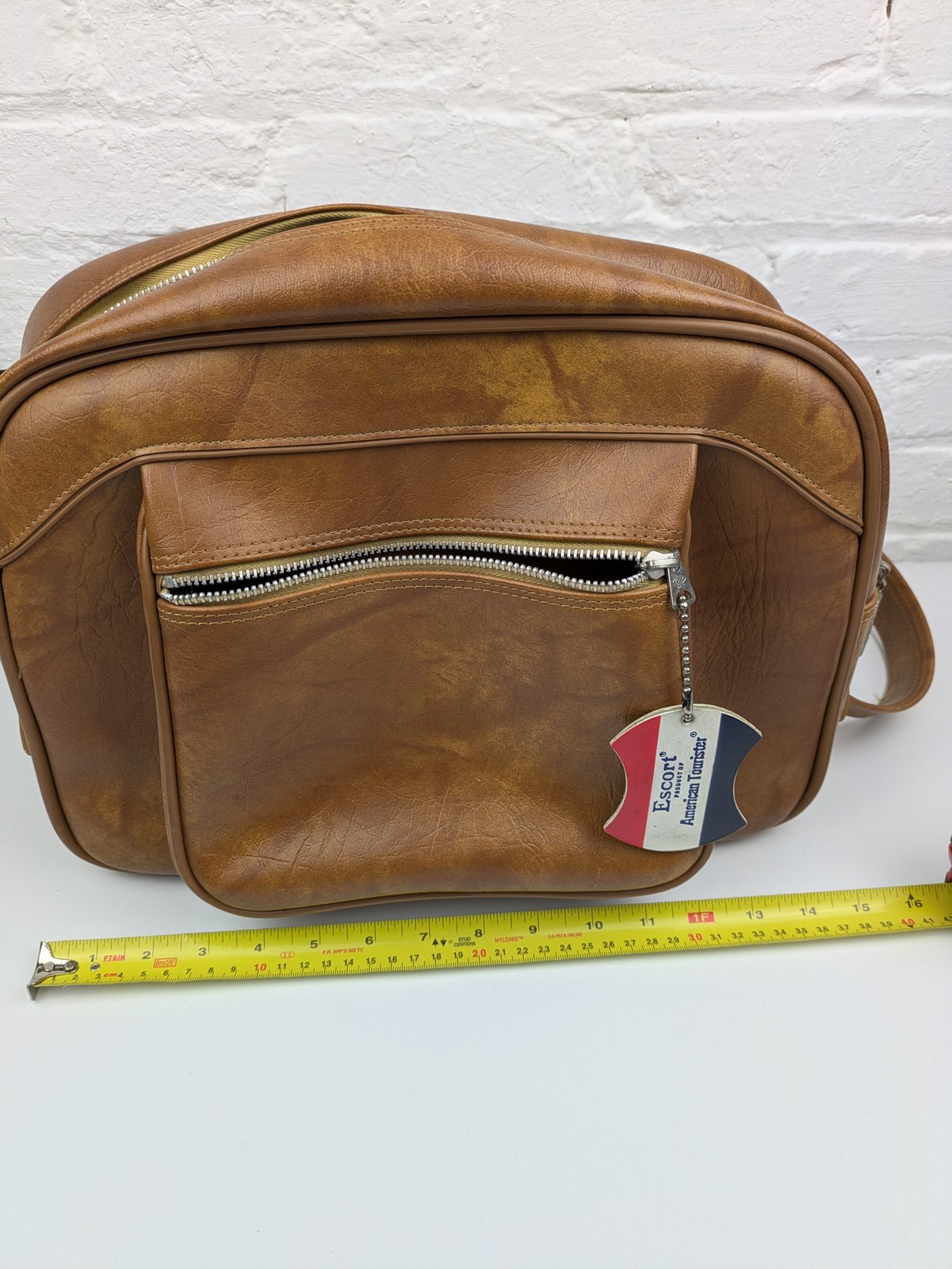 Vintage American Tourister Escort Brown Shoulder Carry On Travel Bag Luggage