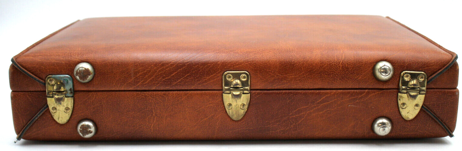 Beautiful Soft Hard Shell Buckskin Butterscotch No Key Snap Lock Briefcase Heavy