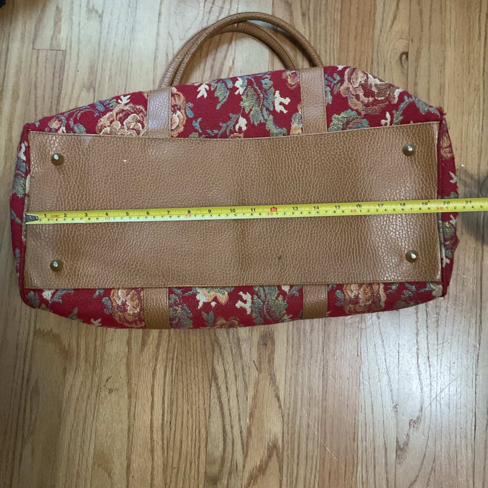 Vintage Floral Tapestry Duffel Bag Carry-On Luggage Weekend Travel Tote 12X12X8