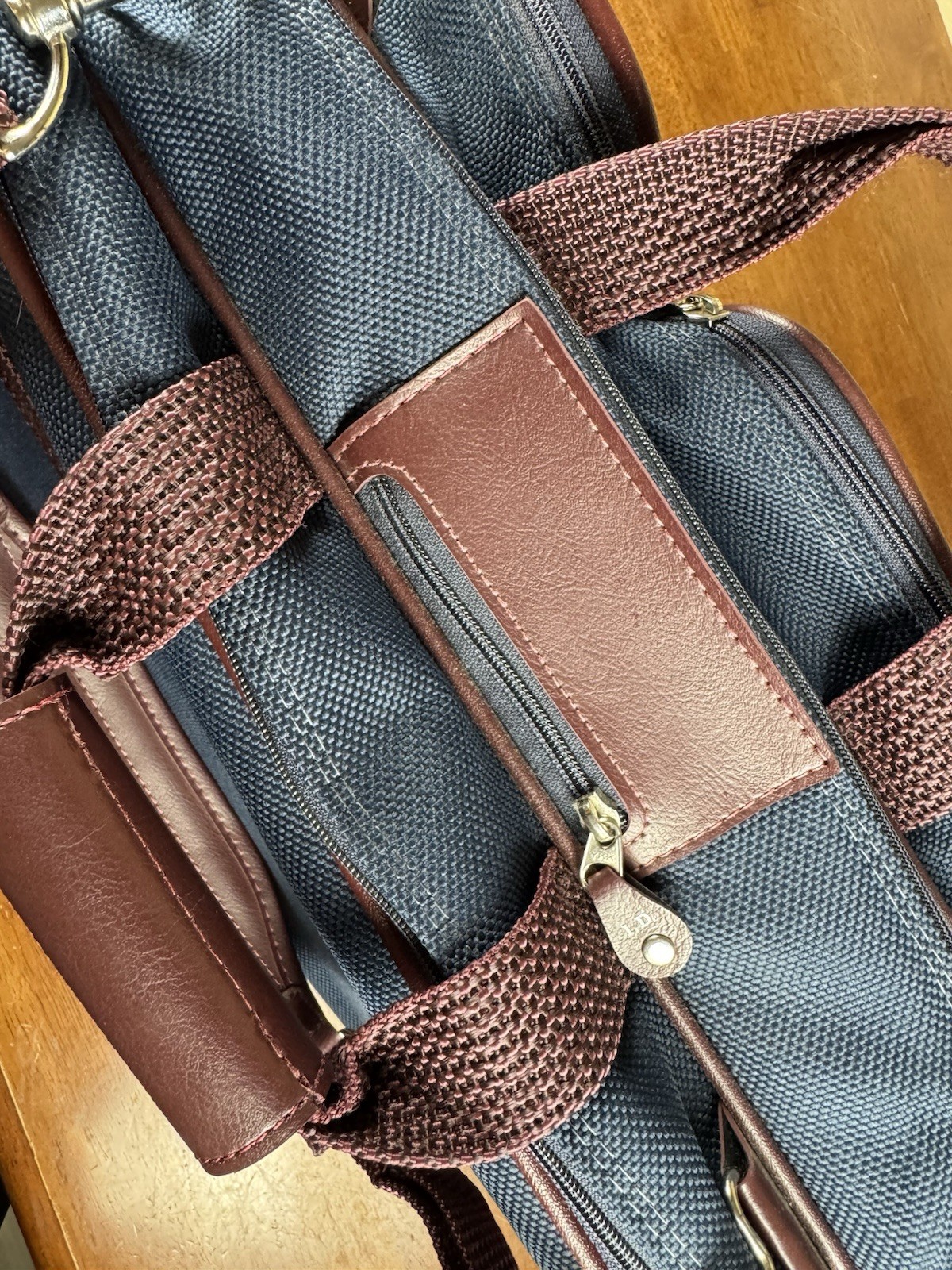 Vintage Samsonite Silhouette 4 Blue Burgundy Briefcase Travel Bag 1987 w/ Lock