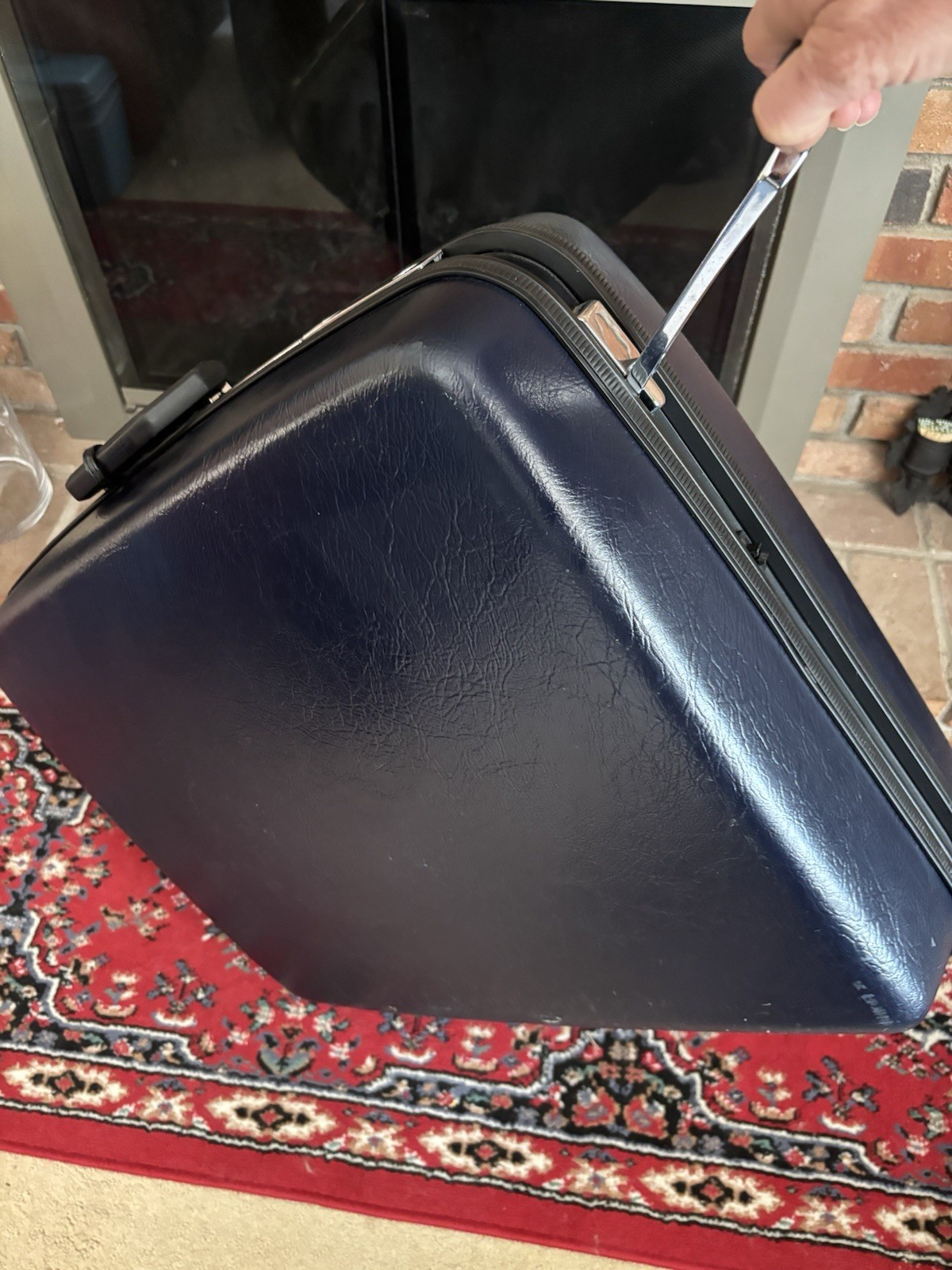 Vintage Samsonite Sentry II Navy Blue Luggage Hard Shell Suitcase 24.5”x19”x8”