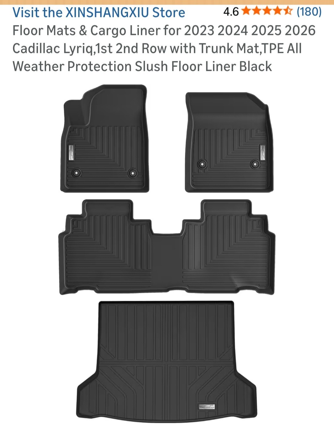 Floor Mats & Cargo Liner for 2023 2024 2025 Lyriq , 1st 2nd Row with T…