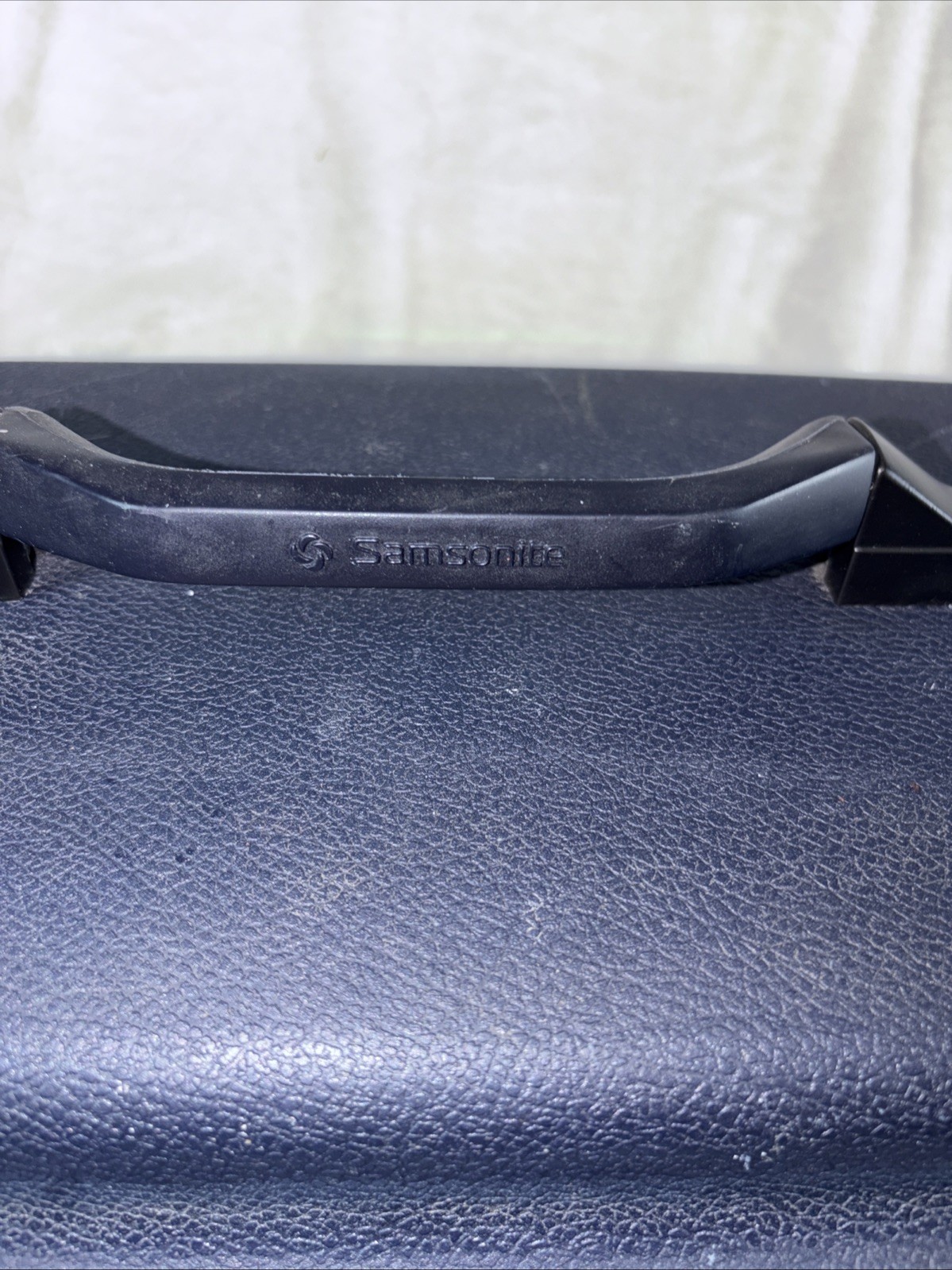 Vintage Samsonite Sentry II Navy Blue Train Case Makeup Trunk Mirror Hardshell
