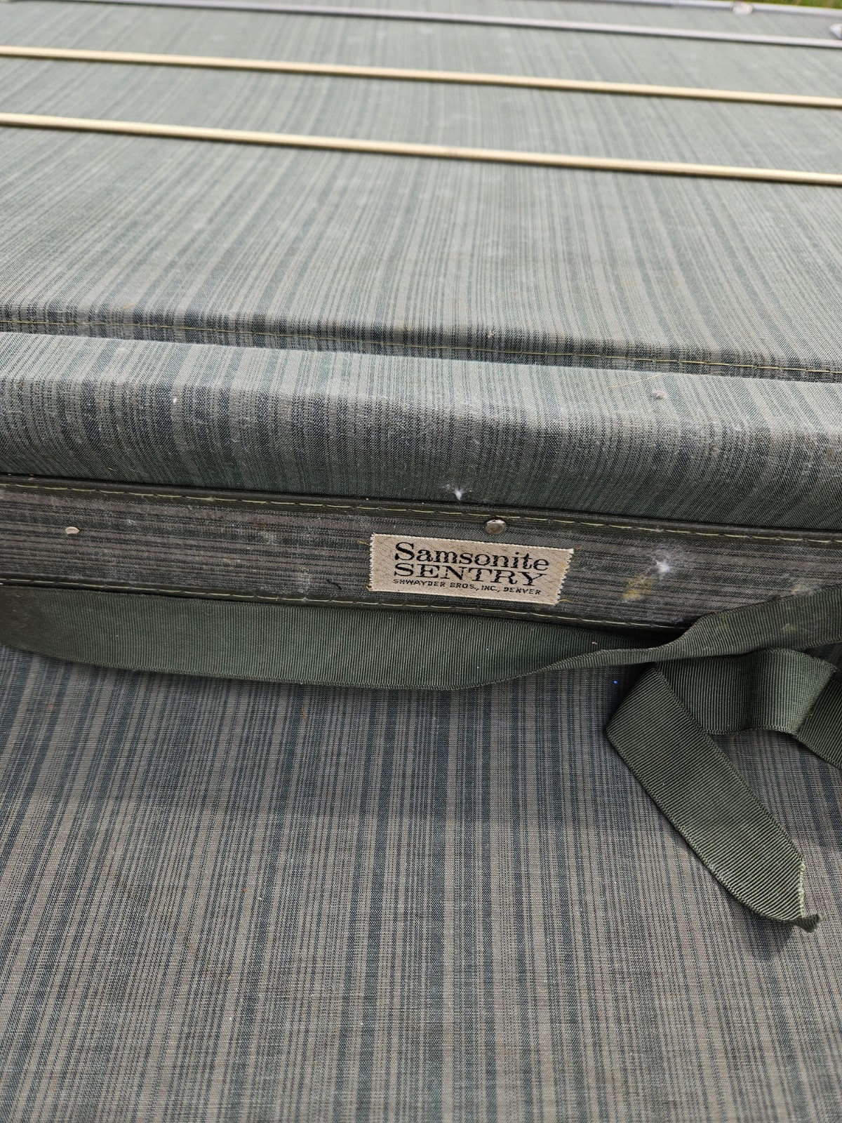 Vintage Large Black Samsonite Sentry Hard Shell Suitcase 24 X7 X20, W/ Hangers