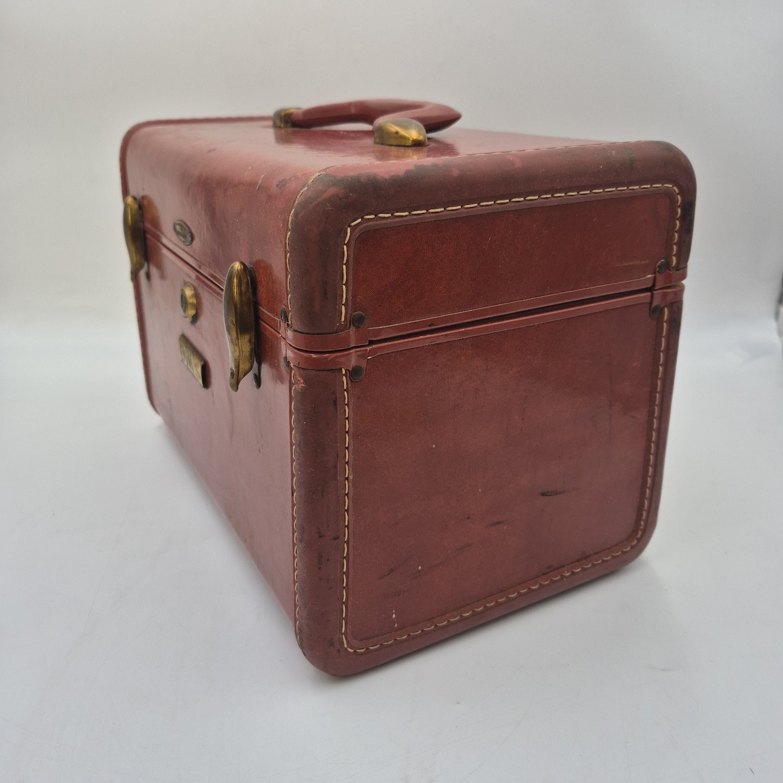 Vintage Samsonite Schwayder TRAIN CASE Streamlite 4612 Brown Luggage No Key