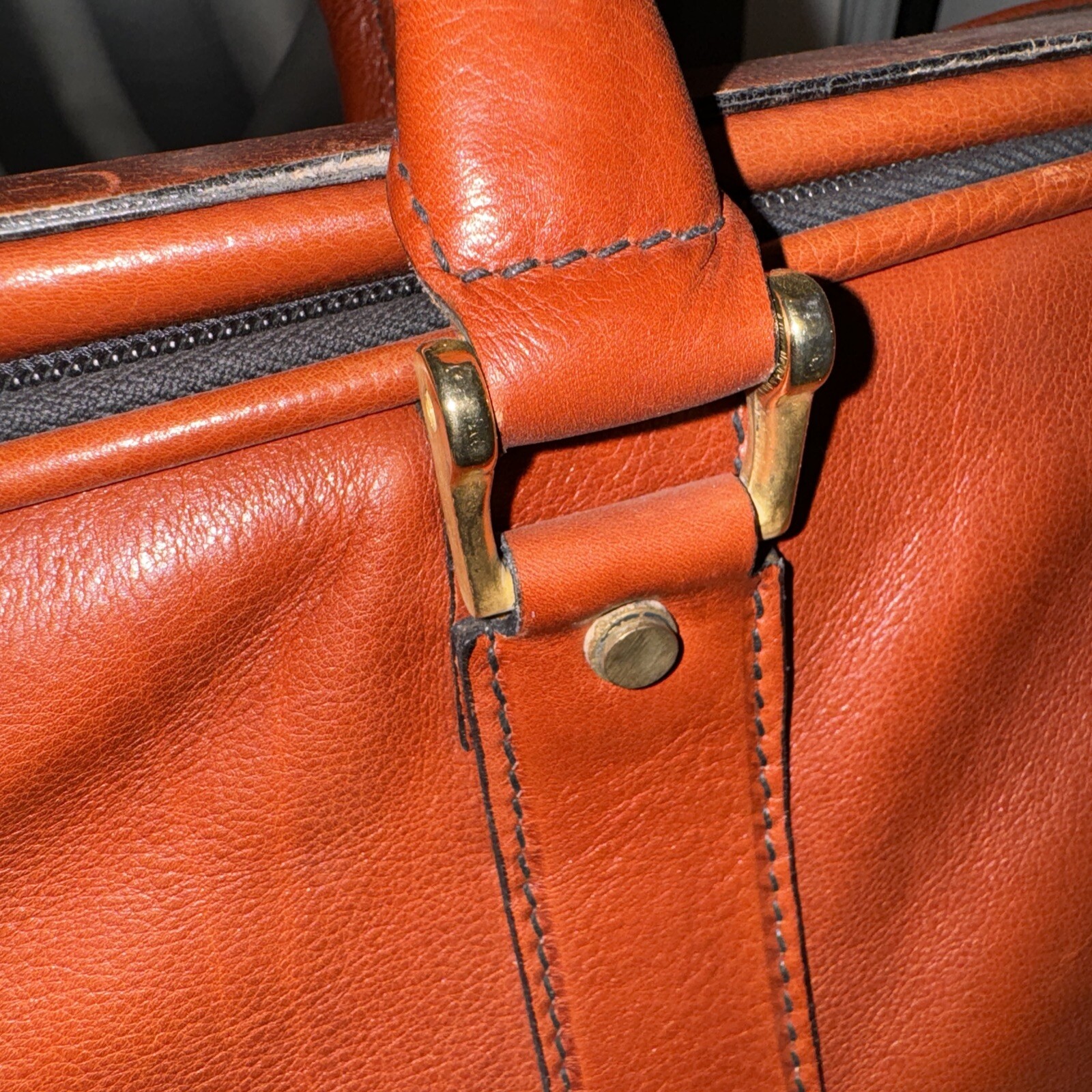 Bally Burnt Orange leather suitcase Carry On Mint Vintage