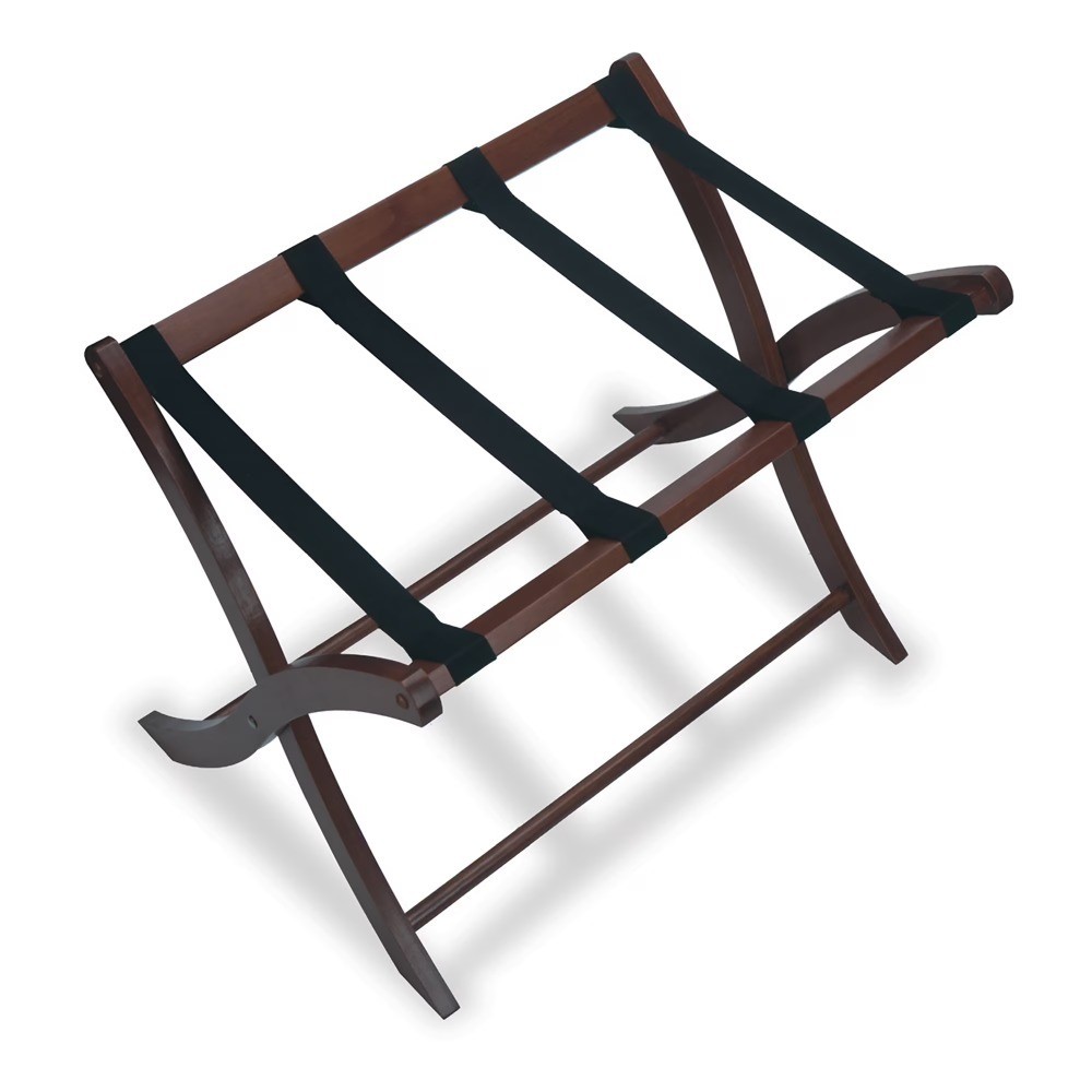 Wooden Finish Luggage Rack for Suitcases and Bags Storage Organizer