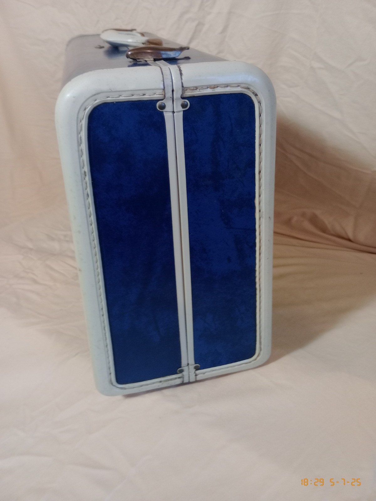 VTG 1950s Samsonite Shwayder Bros Hard Shell Suitcase Blue Marble