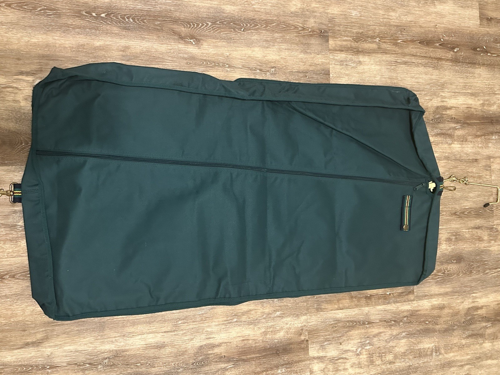 VTG Polo Ralph Lauren Green Hanging Garnet Bag Brown Stripe Logo 90s Canvas