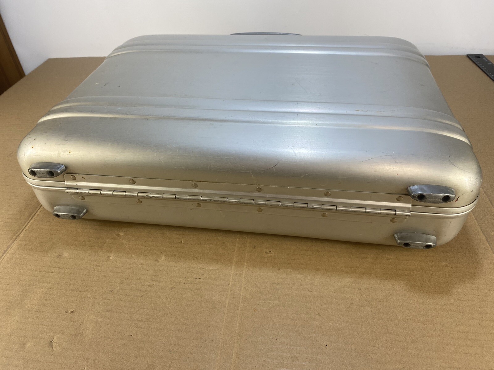 Vintage 80s Space Age Aluminum Briefcase w/ Combination Lock Folder Binder Mod