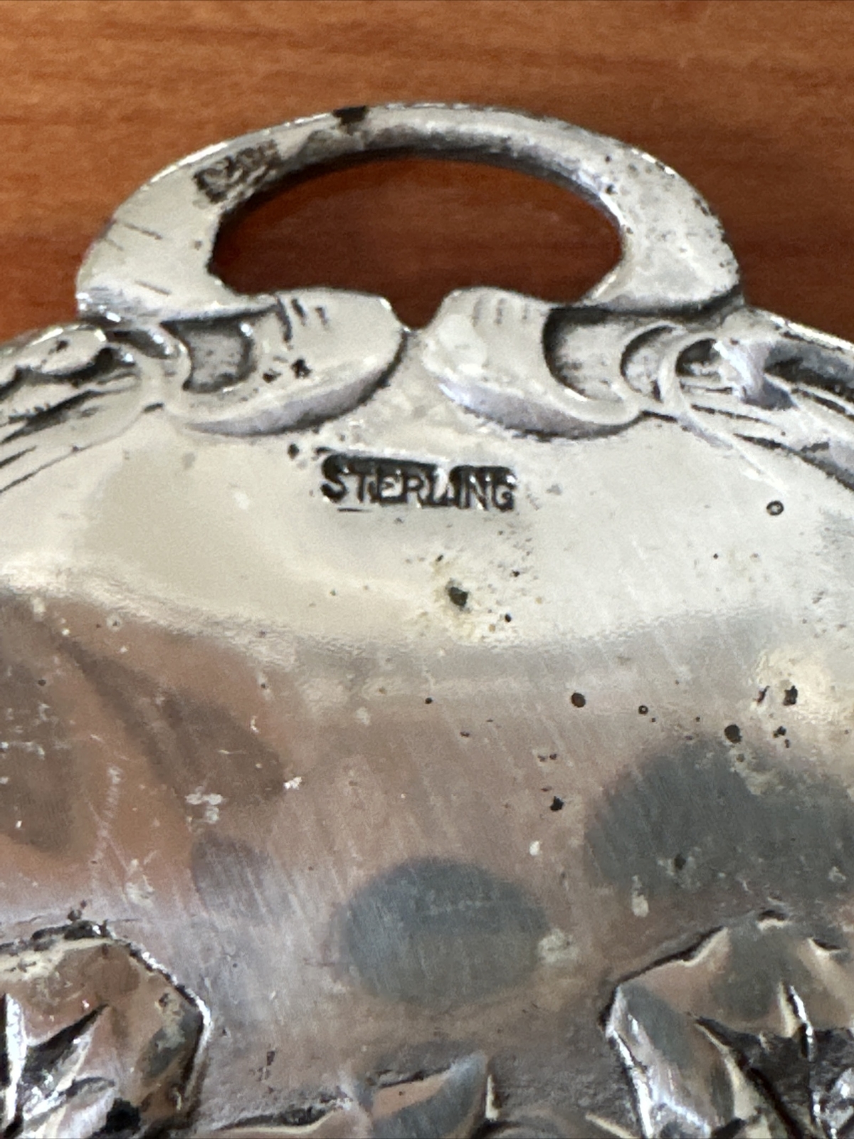 VTG Sterling Silver Flower Floral Luggage Purse Bag Tag Holder w/o mono – MINT!