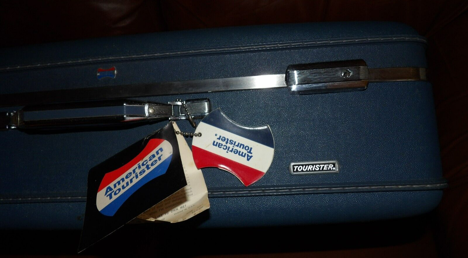 VTG 1970’s American Tourister Hard Luggage Suitcase Blue NIB 1027 Pullman Large