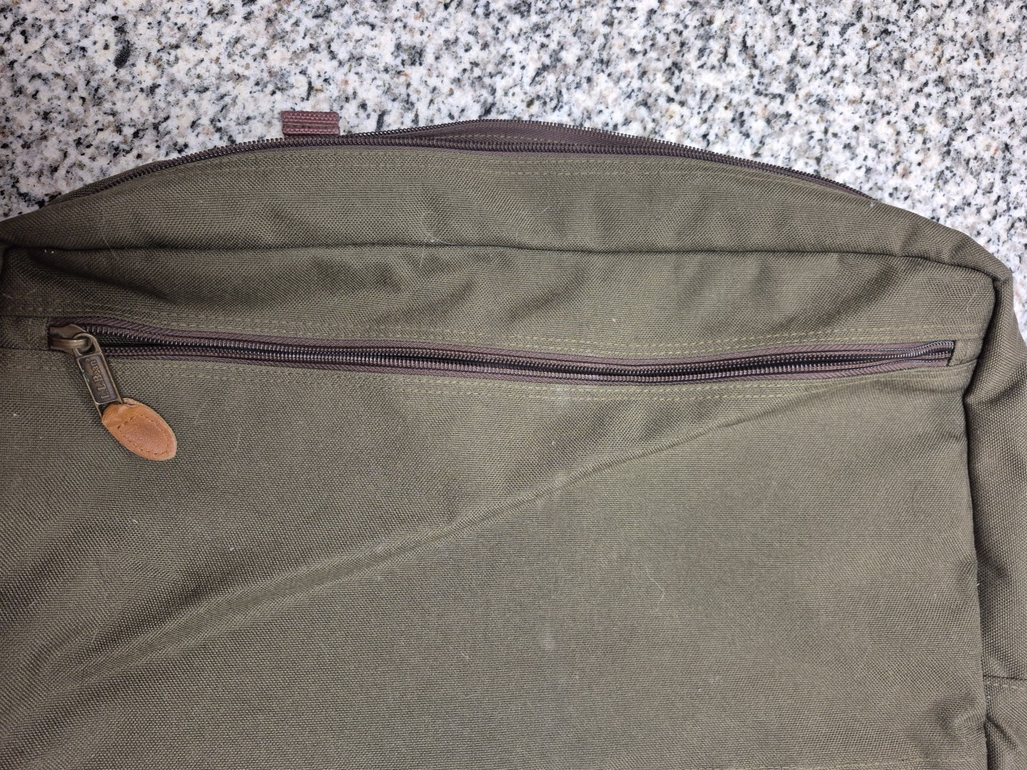 LL Bean Leather And Canvas Messenger Embroidered Luggage Carry On Bag Expandable