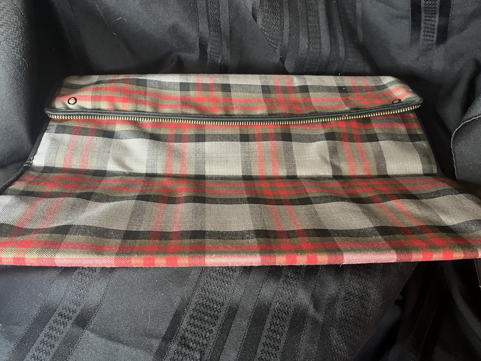 Vintage 1960s Plaid Foldable Suitcase Collapsible Weekend 17″ x 13″ x 6″ MCM
