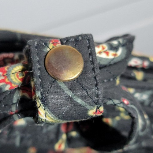 80s VTG Quilted Black Red Paisley Garment Bag Shoe Pocket Americana by Sharif