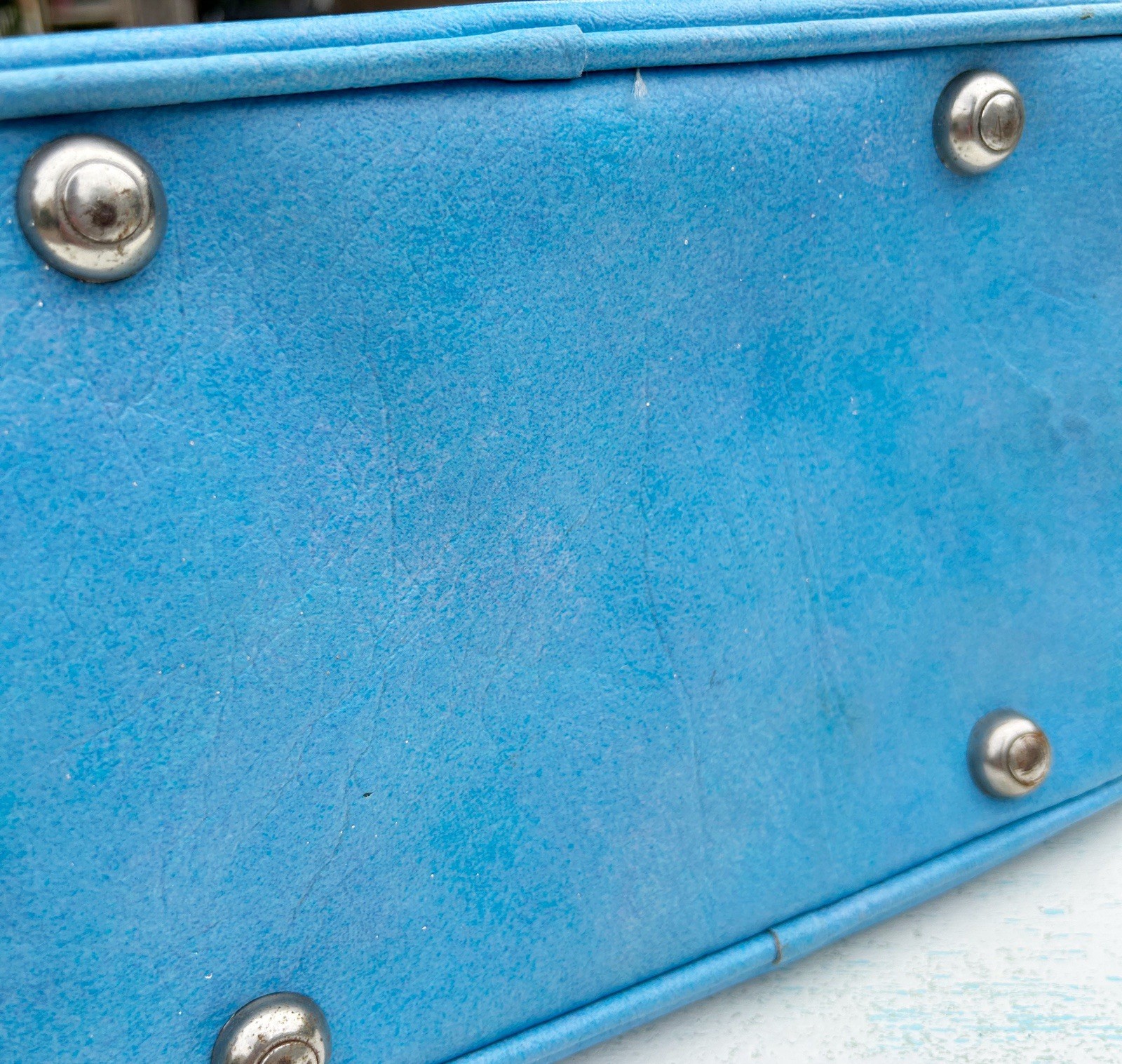 Vintage Samsonite LL Blue Carry On Travel Shoulder Bag Tote Lock Key