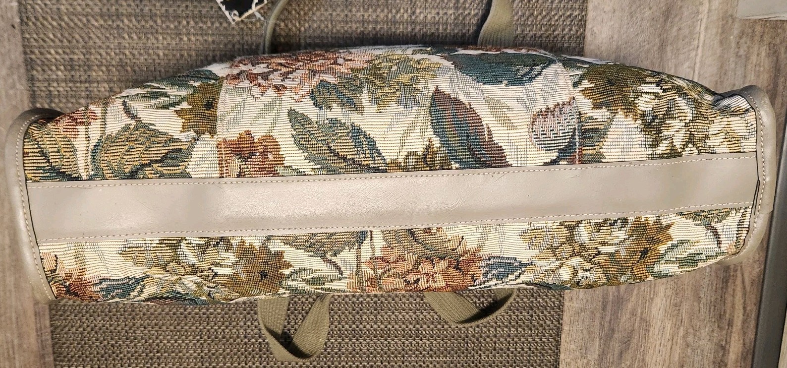 Diane Von Furstenberg Vintage Tapestry Travel Tote Shopper Bag NEW Tan Floral