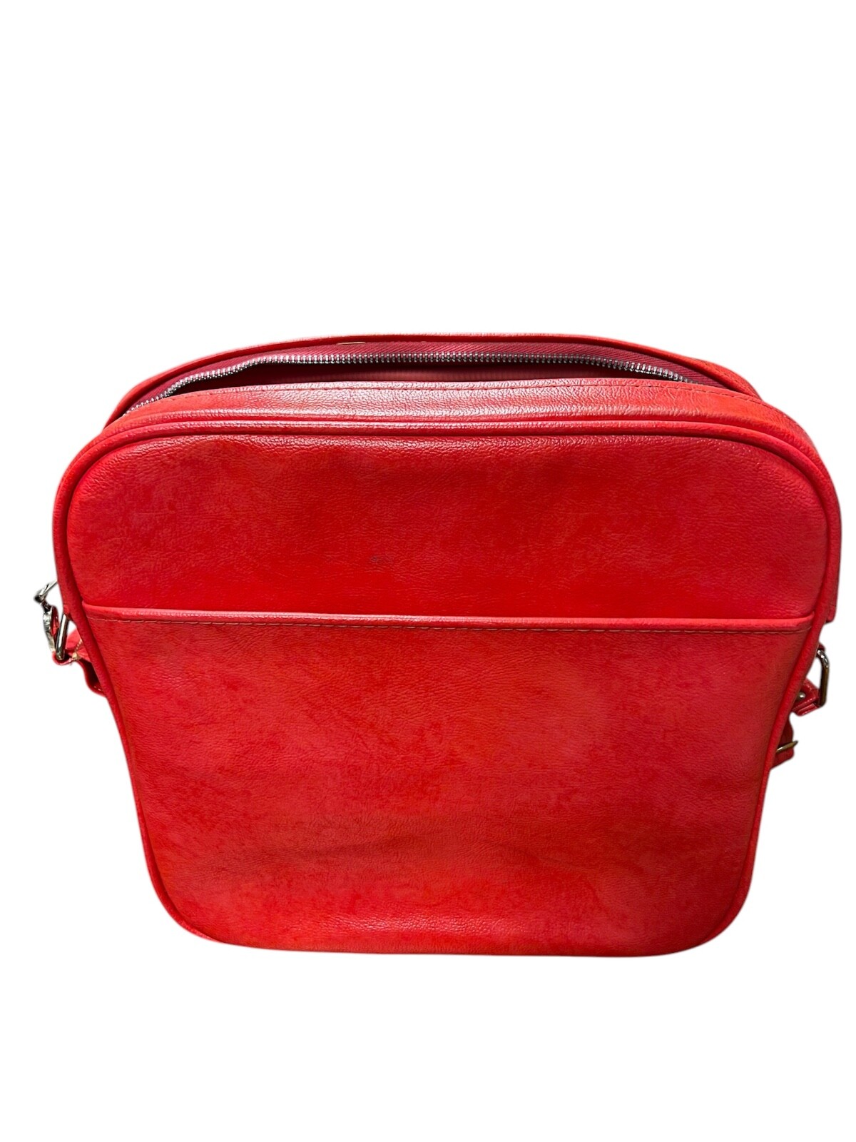 Vintage 1970’s Red Samsonite Silhouette carry on zipper bag with lock and key