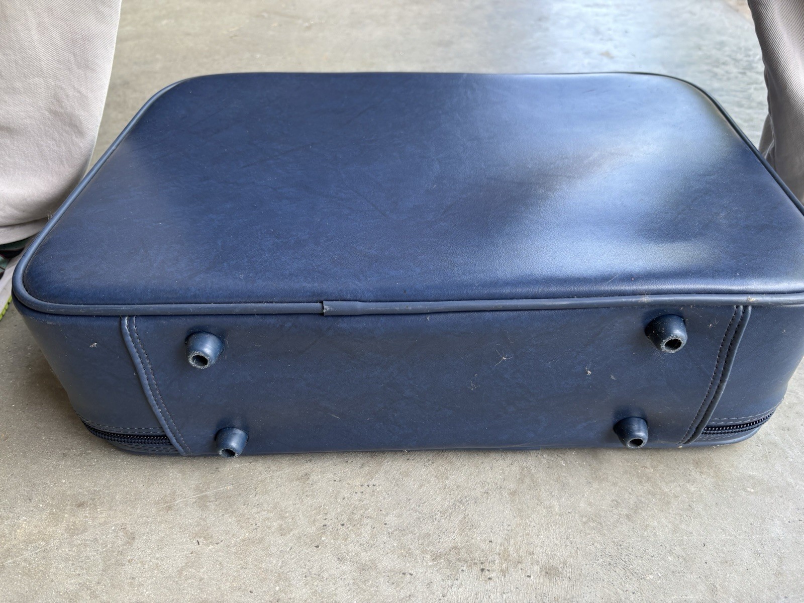 Vintage American Tourister Blue Luggage Set Faux Leather USA 1960-1970