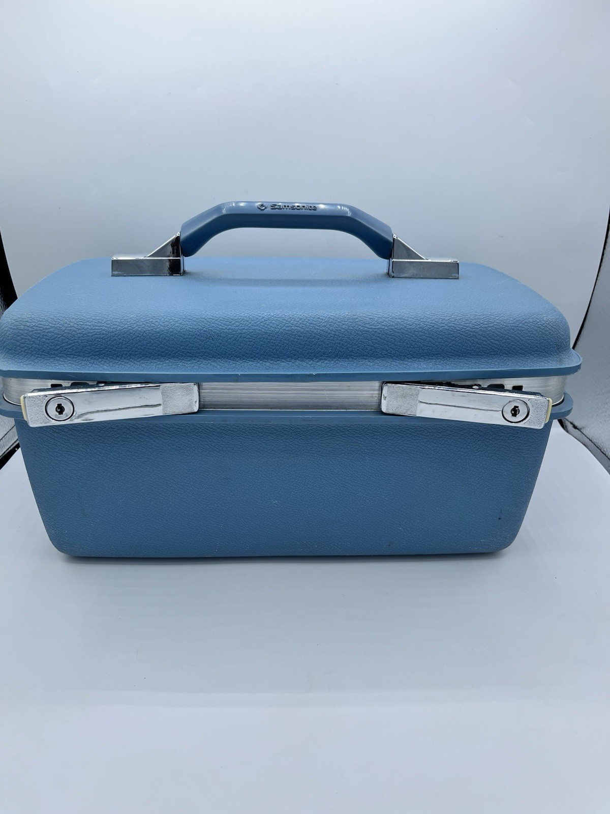 VTG Samsonite Royal Traveller Montbello II Vanity Train Case Baby Blue No Key