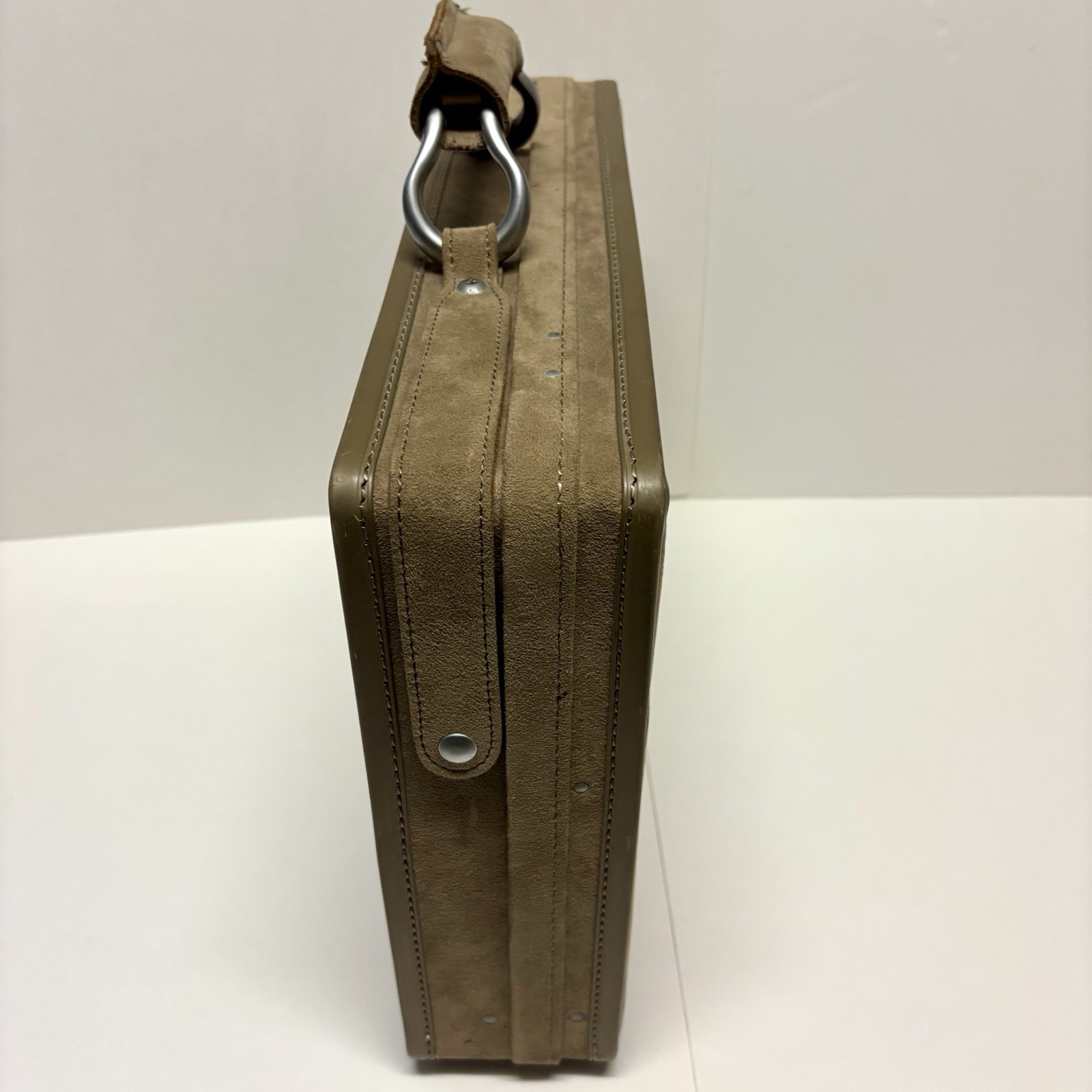 Hartmann Hard Briefcase Attache Leather Suede Luggage with Locking Key