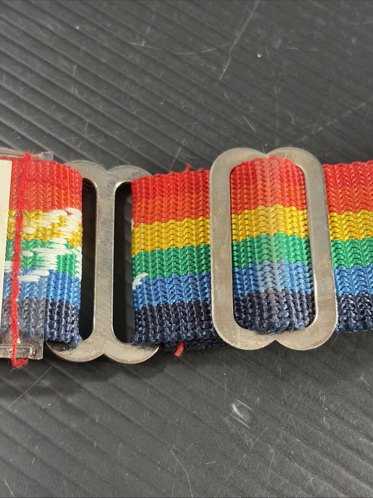 Vintage Luggage Strap w/ ID Tag Hawaii Rainbow