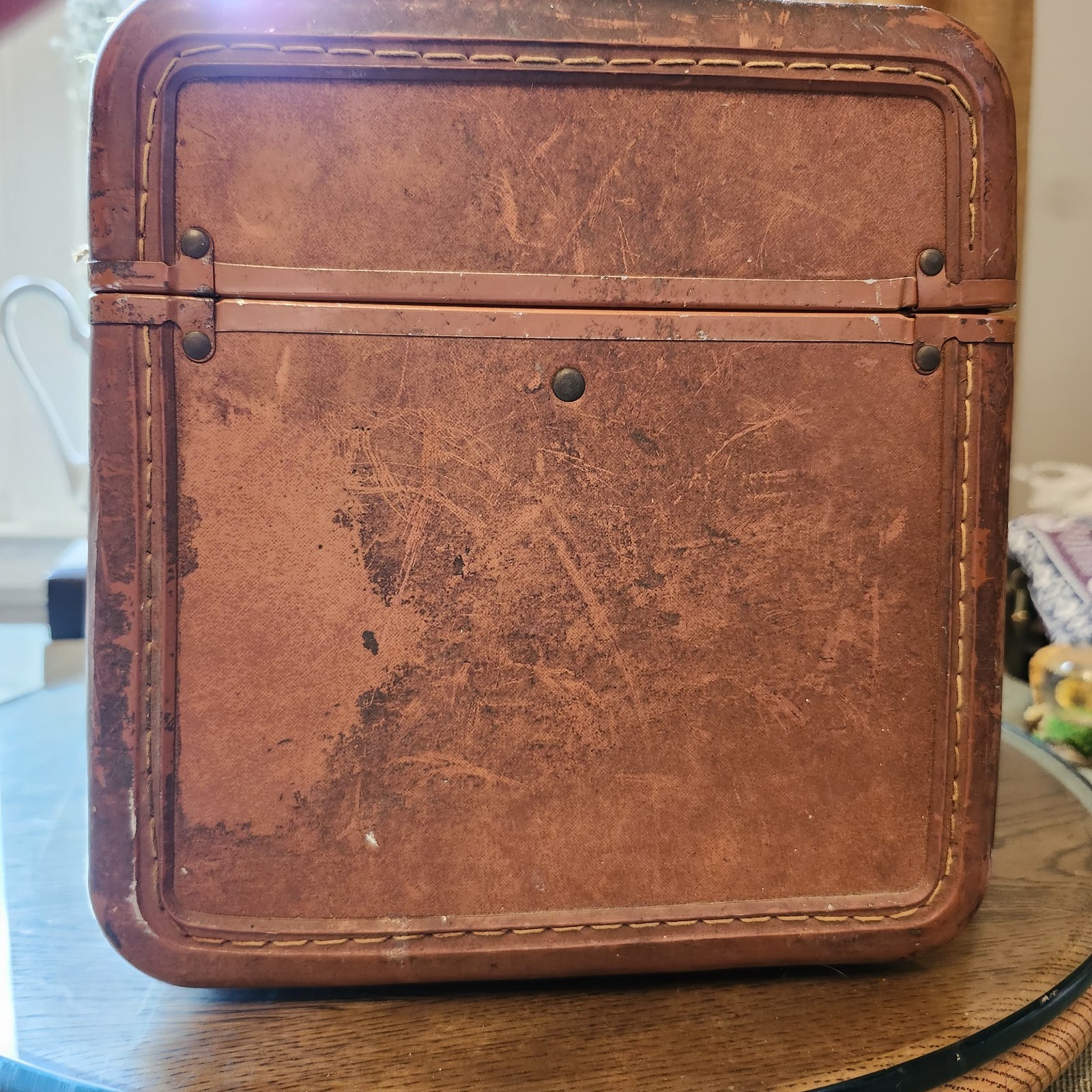 Vintage Samsonite Streamlite Train Case Brown Hard Shell Makeup Travel Case