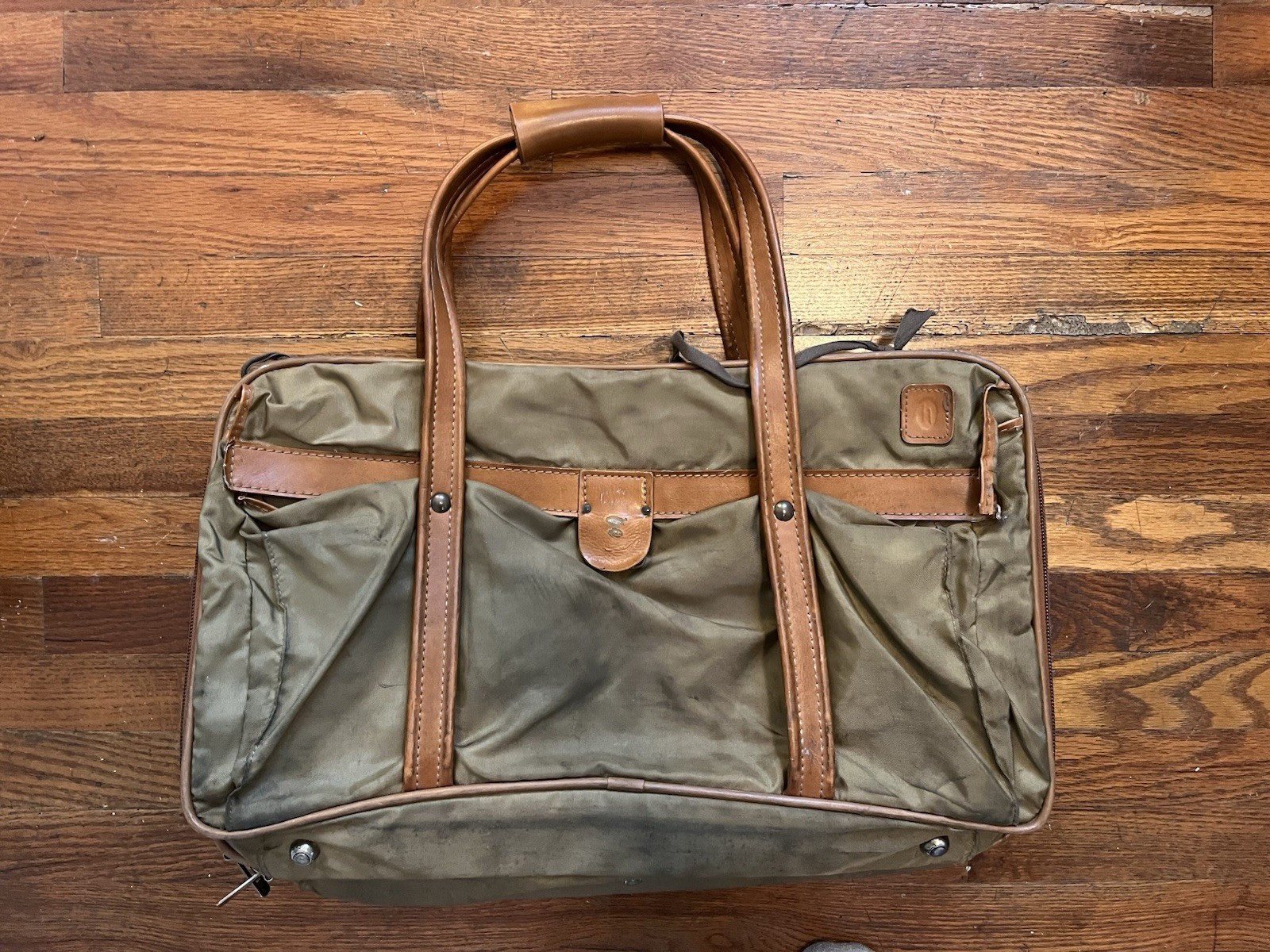 Hartmann Black Nylon Leather Briefcase Laptop Luggage Carry-On Messenger Bag