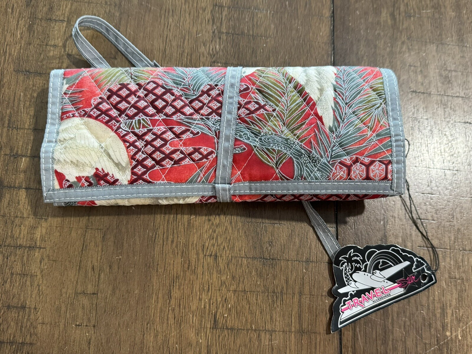 Vintage NWT Travel Star Accessories Small Toiletry Bag Tie Closure Floral Birds