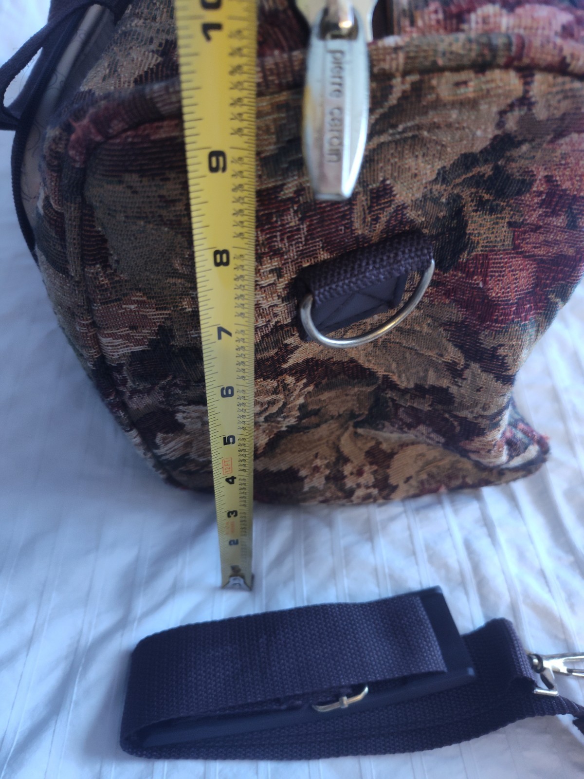 Pierre Cardin Vintage Floral Tapestry Duffle Bag, Canvas, Shoulder Strap, 1990s