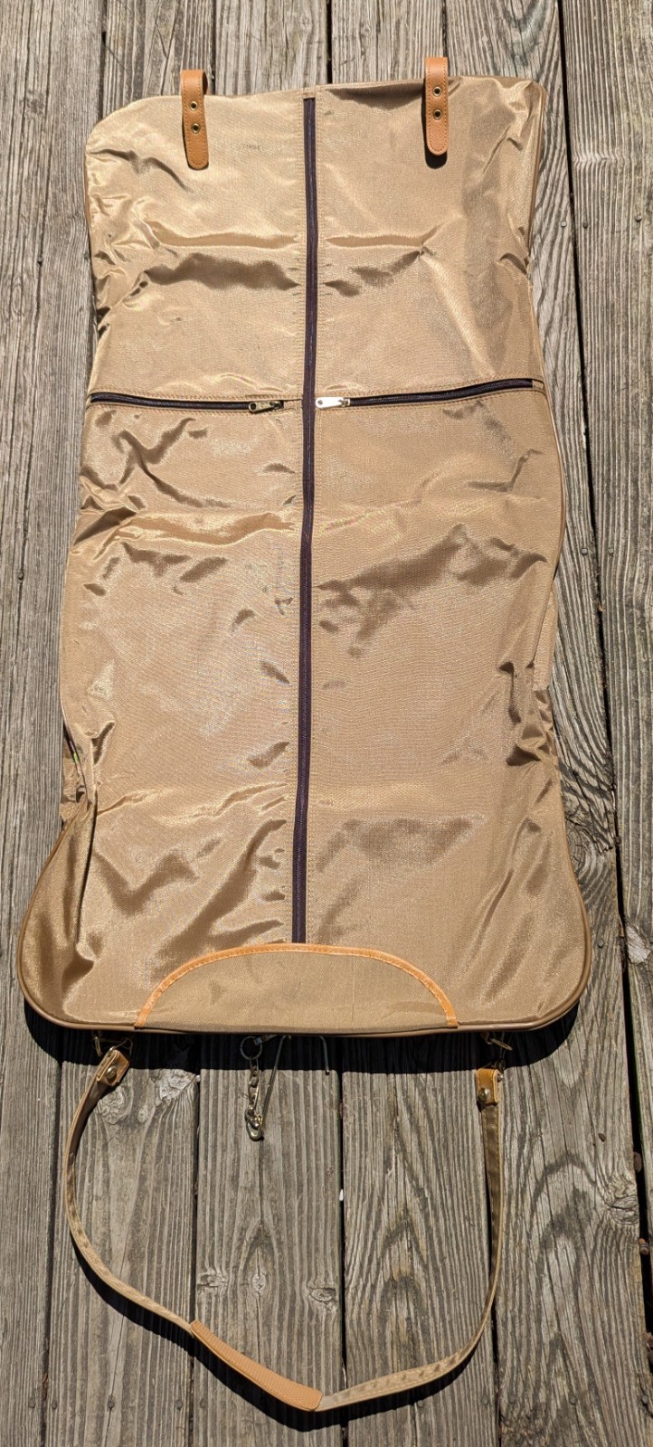 VTG Samsonite SPECIAL EDITION Suit Carrier Garment Bag Brown Strap 80s 2 Hangers