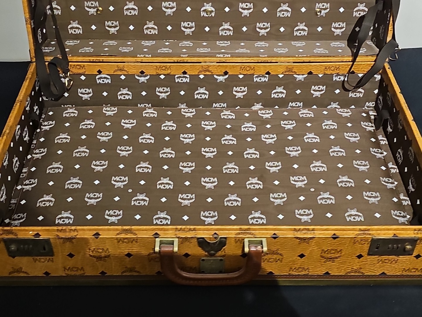 MCM VINTAGE RARE Pair (2) Of Suitcase Luggage 25 x 18 x 9