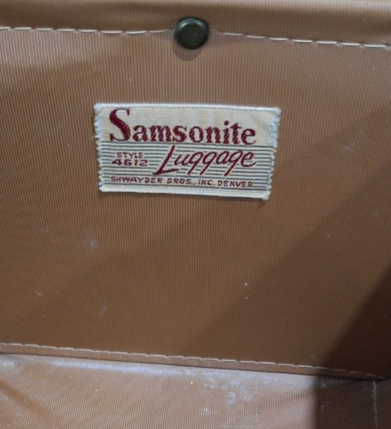 Vintage Samsonite Streamlite Train Case 4612 Brown w/Tray & Mirror MCM