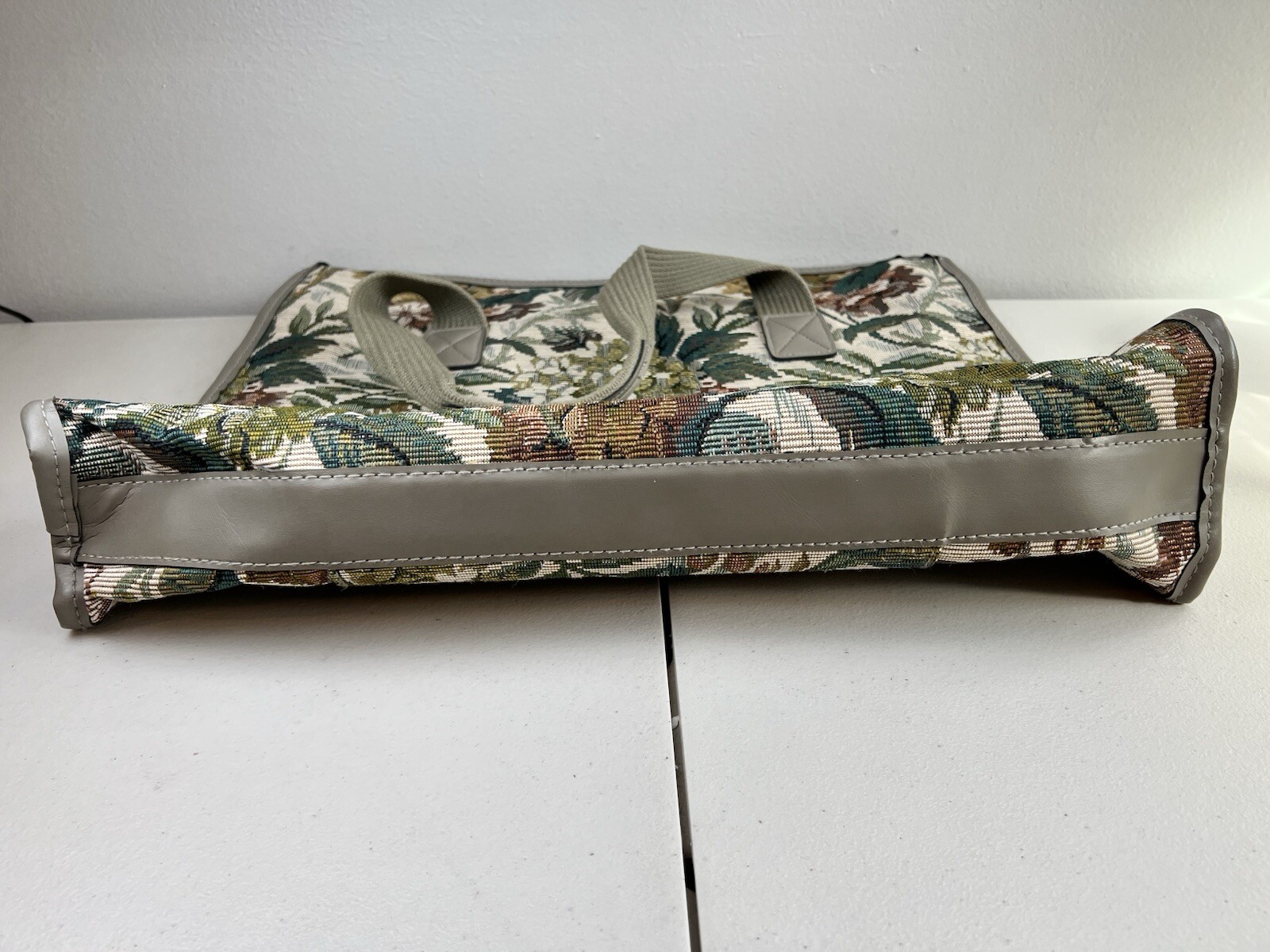 Diane von Furstenberg Vintage Gray Floral Tapestry Travel Bag Tote