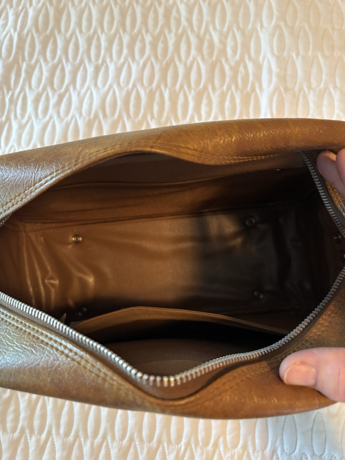 American Tourister Vintage Travel Shoulder Bag 1975 Brown Vinyl