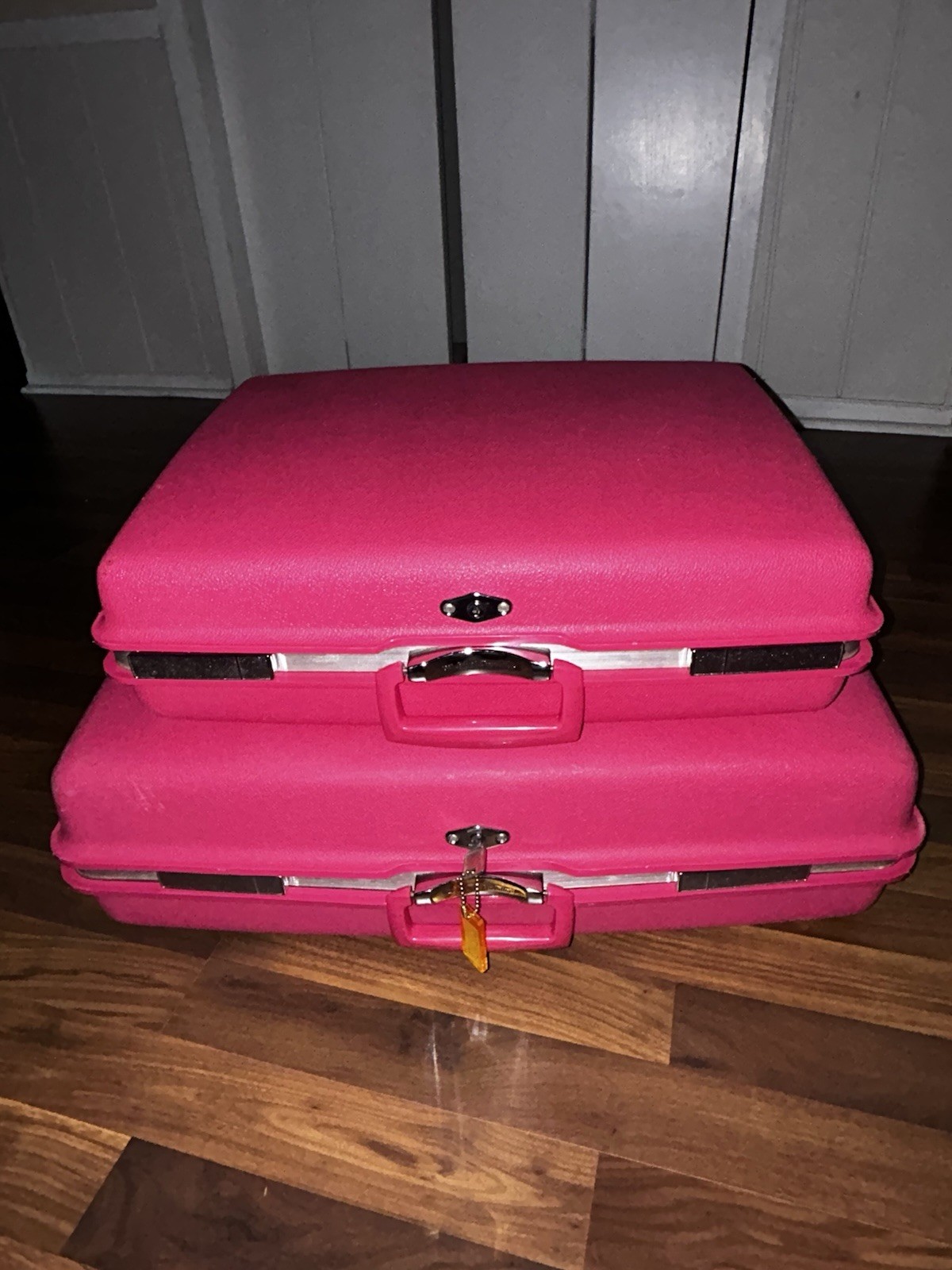 🩷 Vintage Lot Barbie Pink Samsonite Royal Traveler Hard Shell Suitcase Luggage