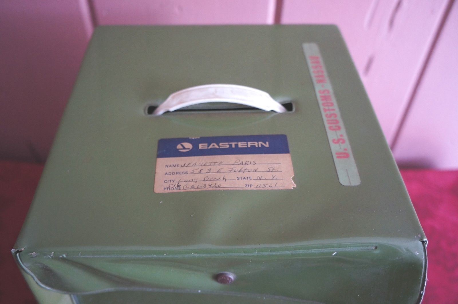 VTG.GREEN TRAVEL WIG BOX