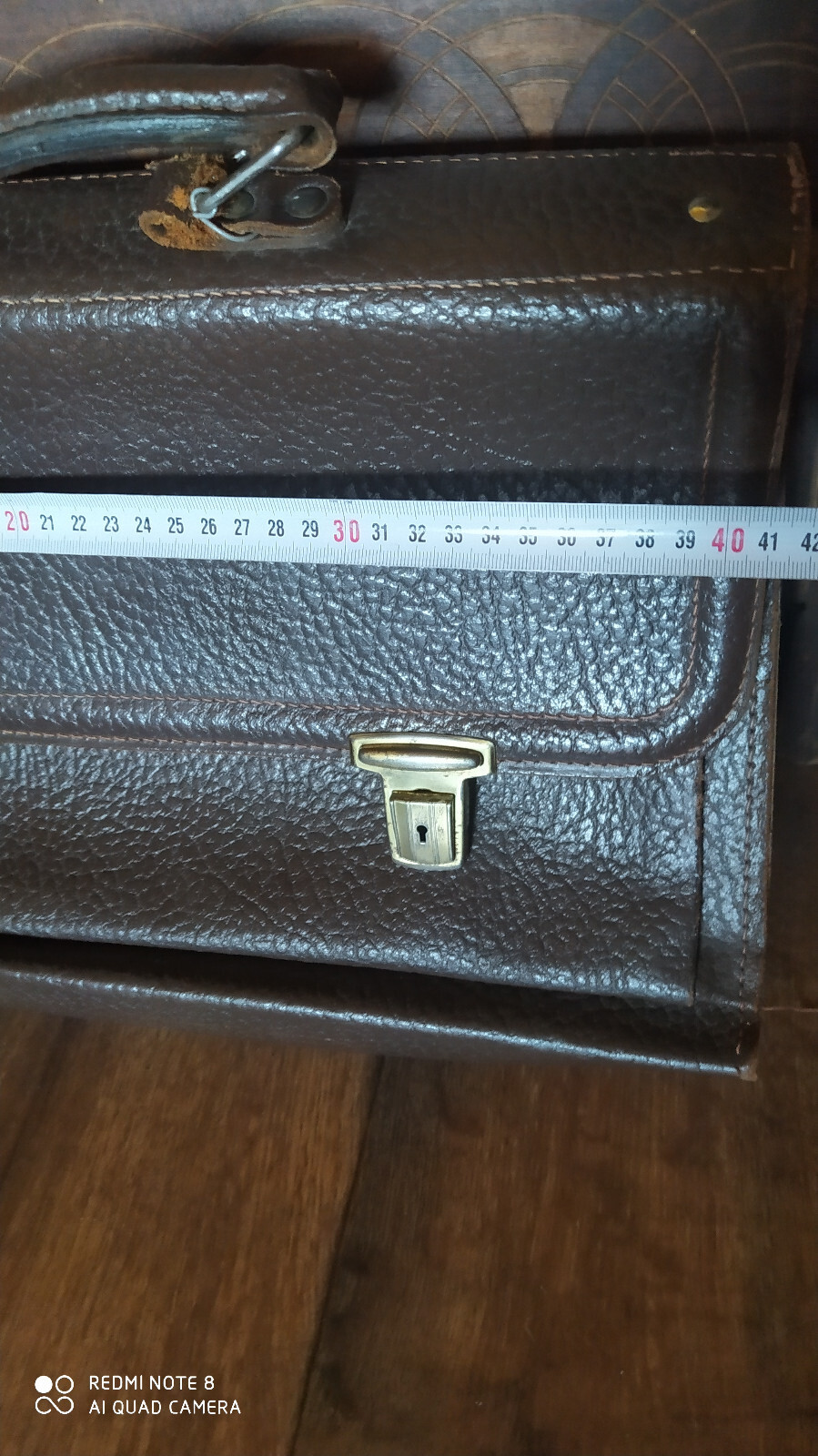 Vintage 60s Vegan Leather Hand Bag Retro Business Travel Luggage Case