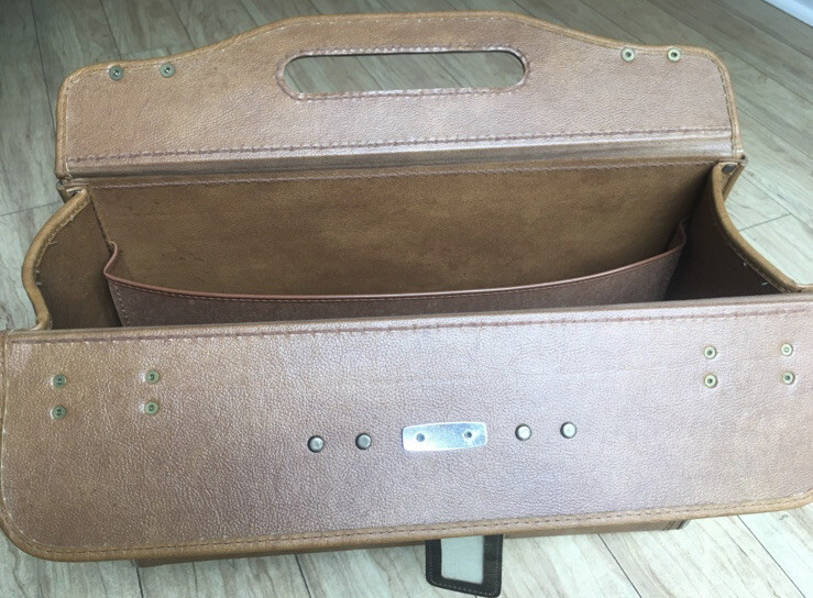 Vtg Samsonite Briefcase Attache Faux leather brown suitcase luggage bag Vtg Prop