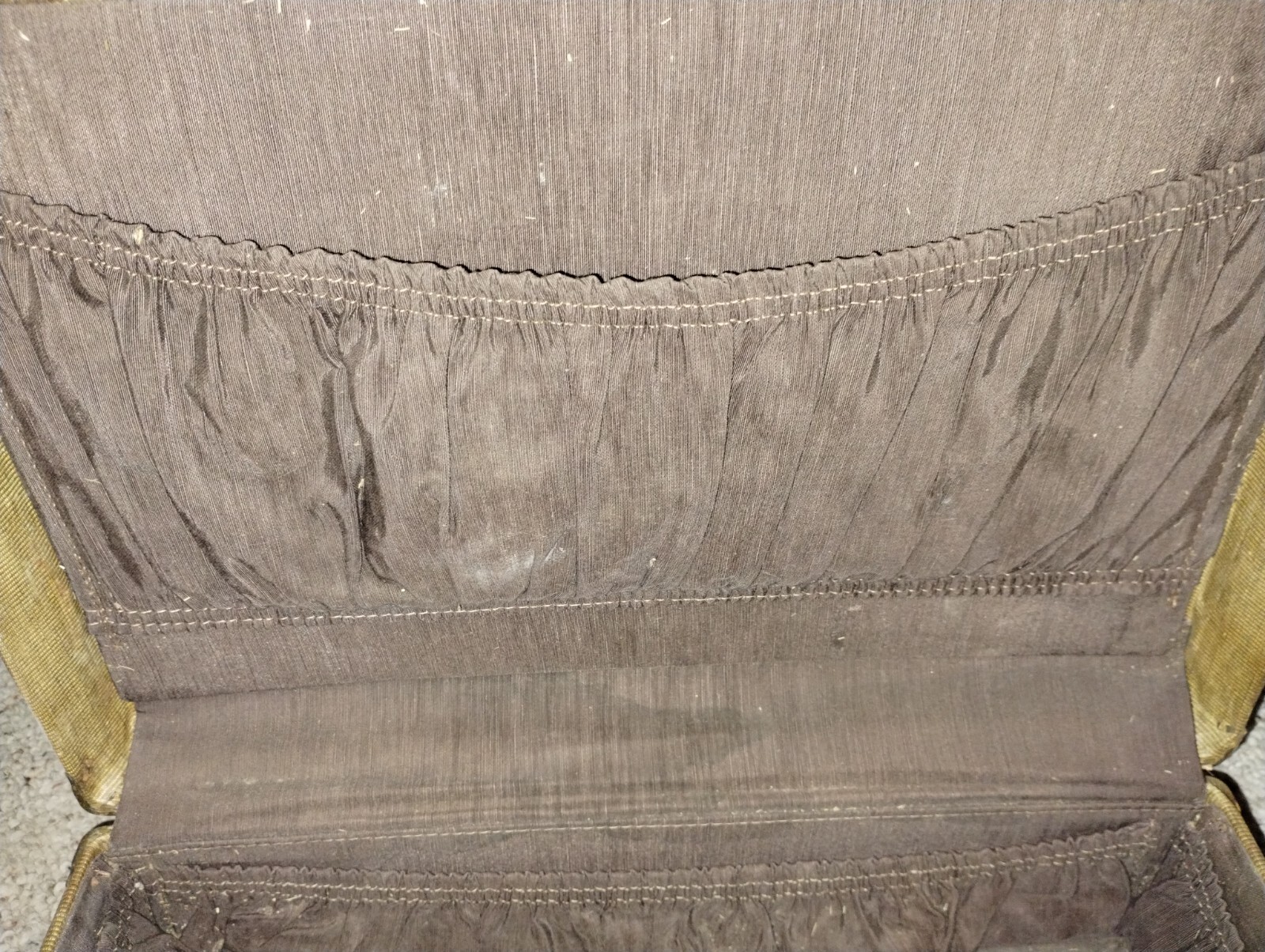Vintage 30-40s Tweed Striped Suitcase Leather Trim 18x13x7 Rare