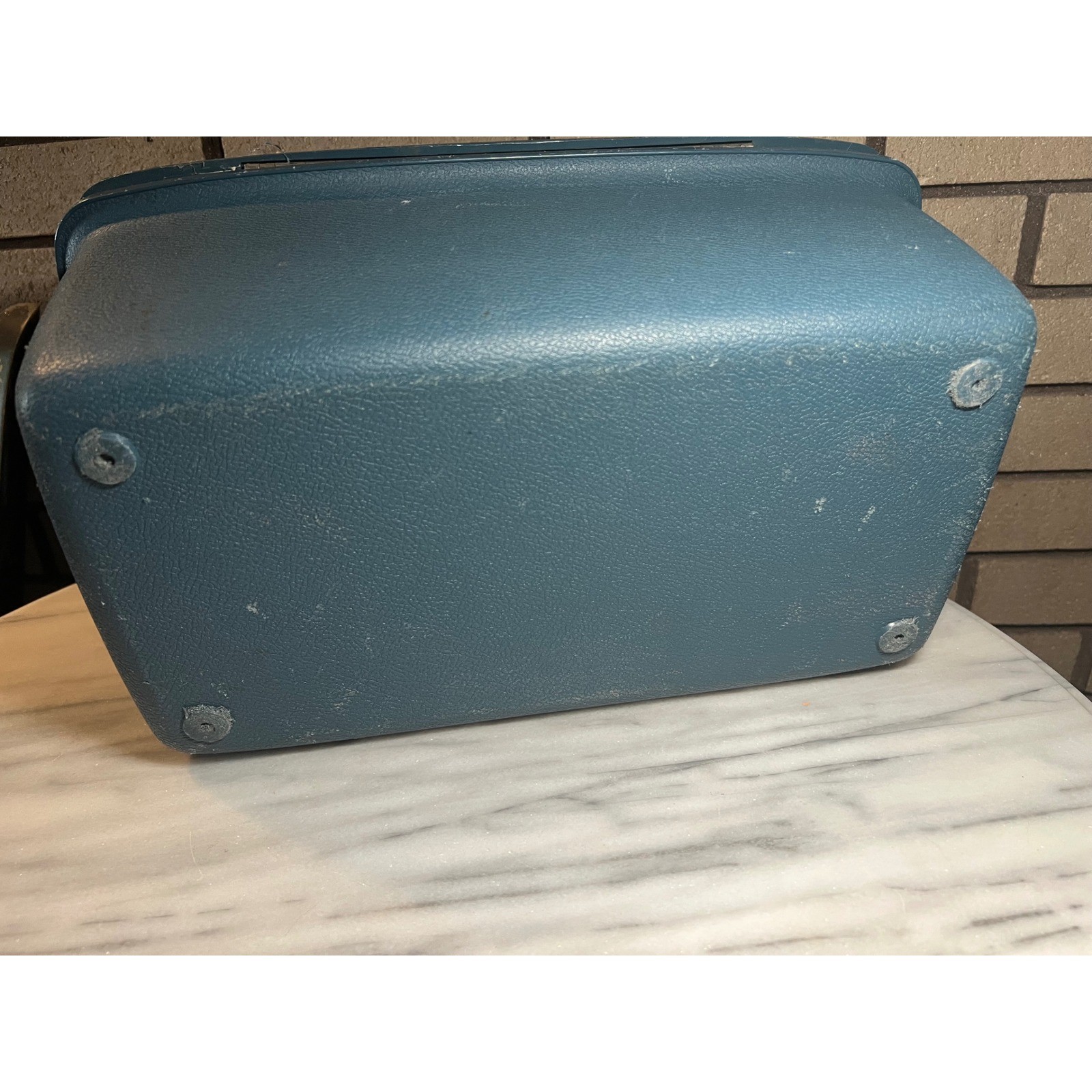 VTG Aspen by Samsonite JCPenney Train Case Teal Blue Hardshell Vanity Bag Key