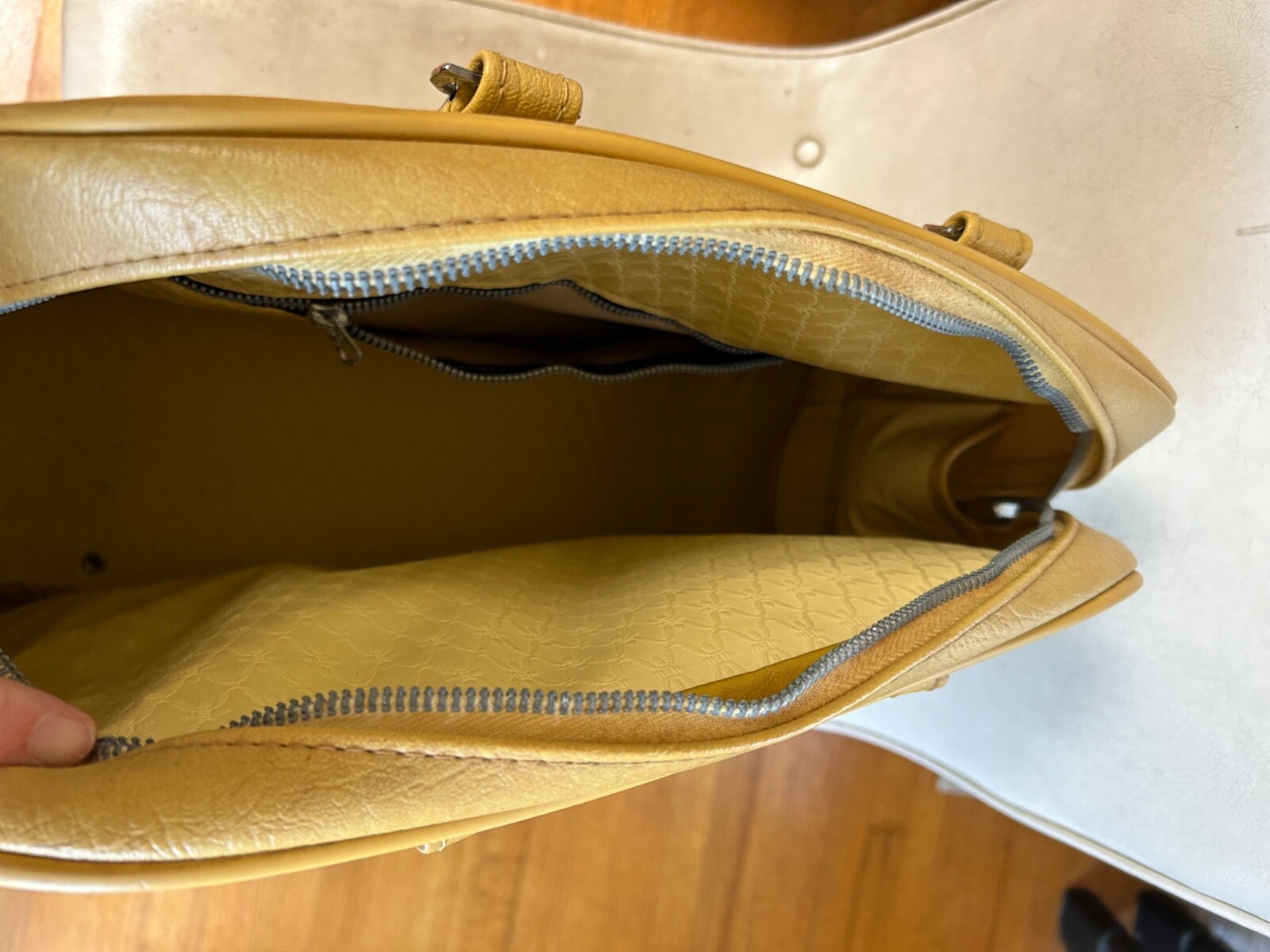 Vintage American Tourister Tote Carry On Luggage Mustard Yellow