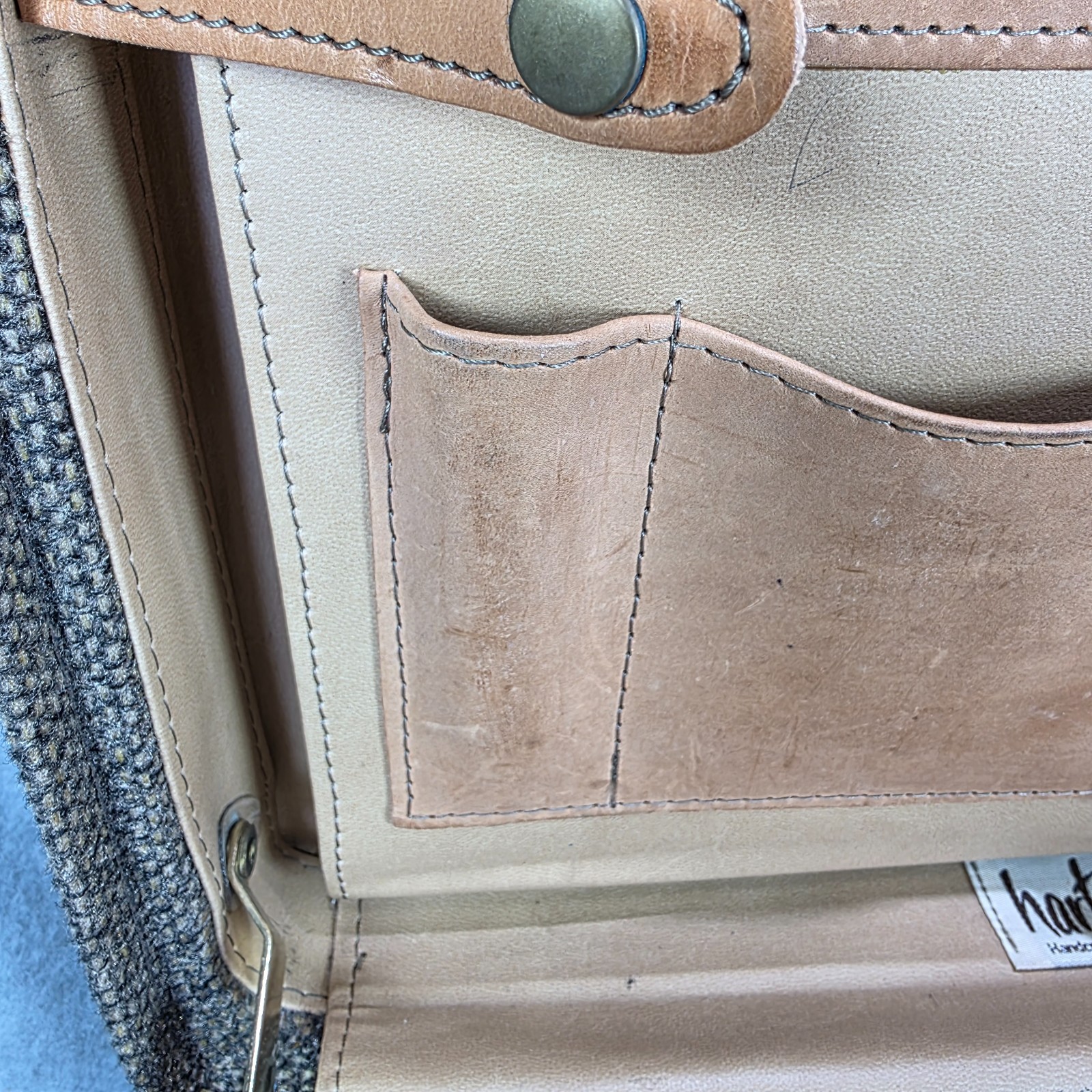 Vintage Hartmann Luggage Tweed Leather Belting Briefcase w/ paperwork